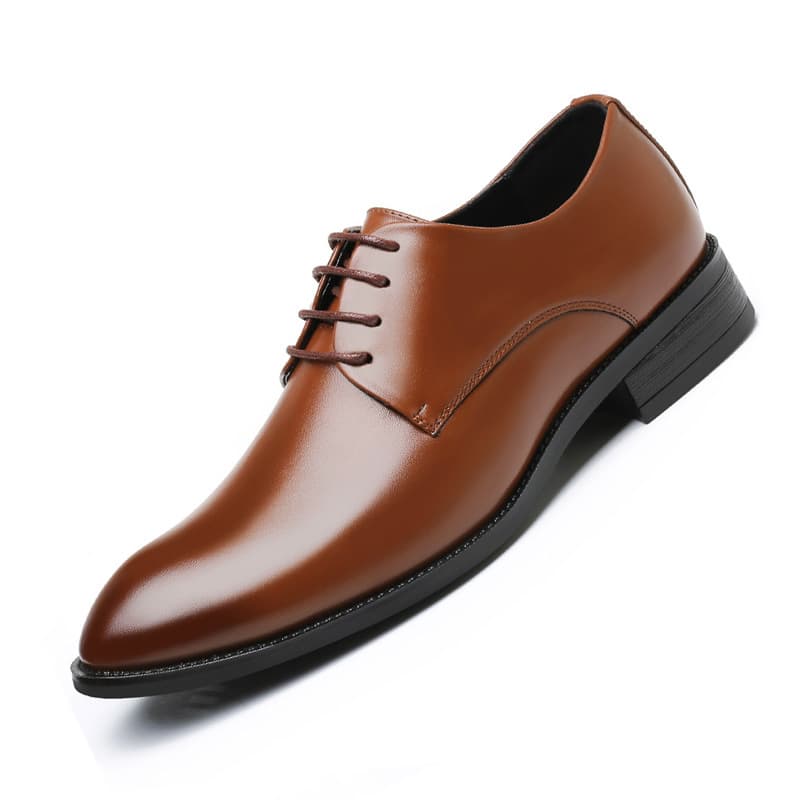 Overseas Four Seasons Daily Pointed Lace Single Formal Business Leather Large Men's Shoes
