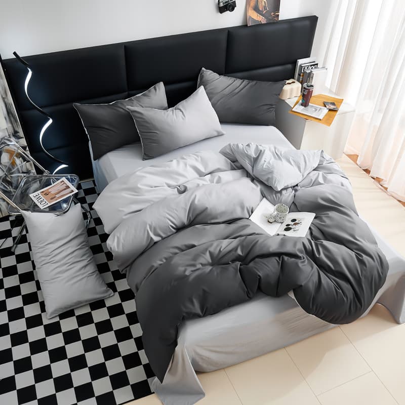 Home Garden Four Piece Set Washed Cotton Quilt Cover
