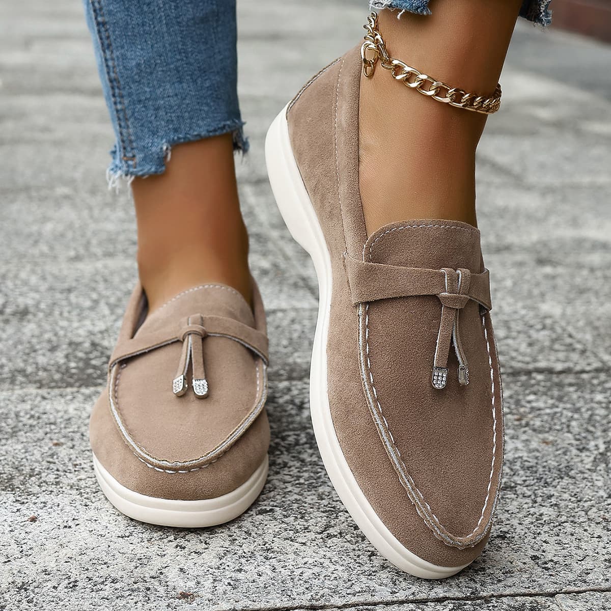 Women's Slip-On Loafers – Premium Rubber Sole Comfort Shoes For Work & Casual (Sizes 35-45)
