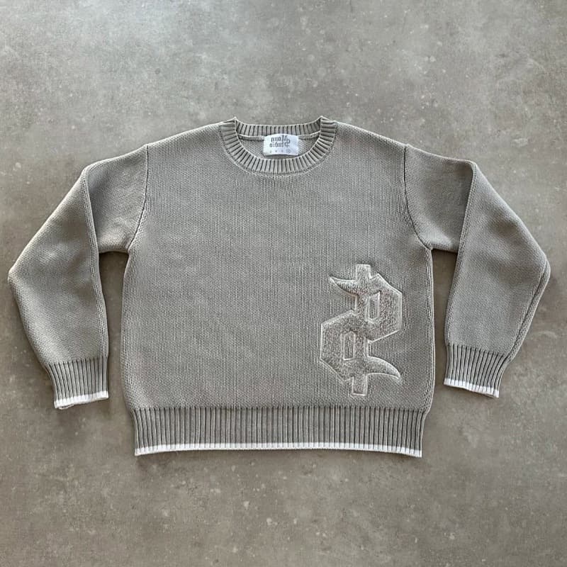 ​​Men's Embroidered Streetwear Sweater – Harajuku-Inspired Knitwear For Autumn & Winter​​