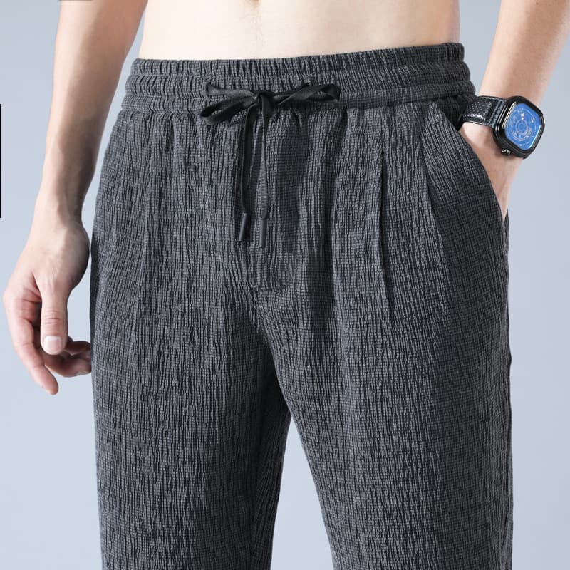 Men's Clothing 2024 Summer Ultra thin Summer Cotton Linen Pants Loose Men's Ice Silk Casual Pants Straight Summer Pants Long Pants