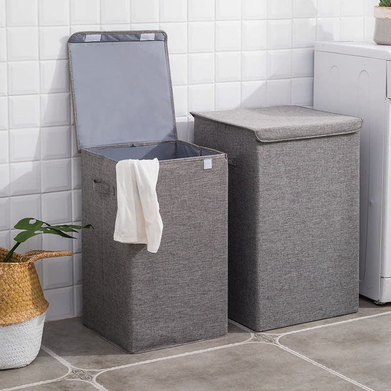 Cotton And Linen Dirty Clothes Storage Bucket Washable Covered Multifunctional Clothing Storage Box Large Cotton And Linen Storage Box New