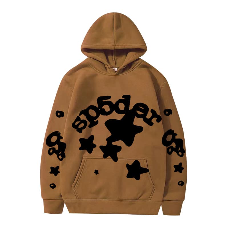 Sweat à capuche unisexe SP5DER imprimé toile d'araignée, marque tendance européenne et américaine, grandes tailles, coupe ample.
