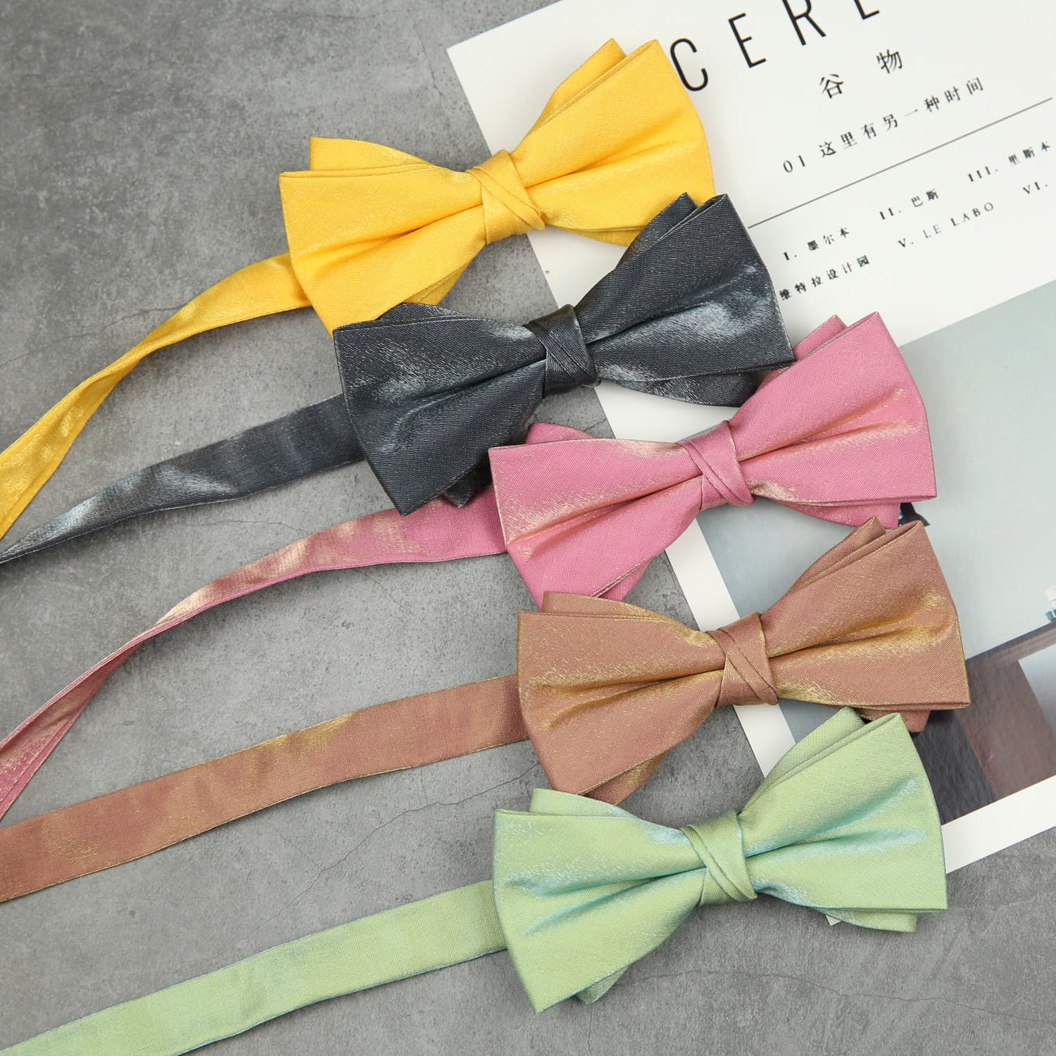 Men's groomsmen and groom's bow tie wedding wedding pure black wine red white gray bow royal blue orange