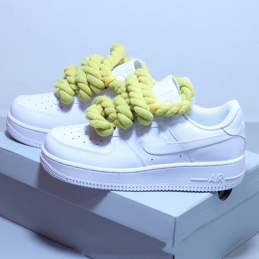 Baskets en corde transfrontalières à lacets épais pour femmes, style Air Force One édition limitée, décontractées pour hommes