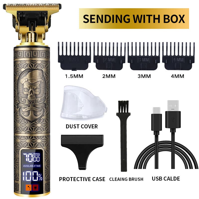 LCD Professional Electric Hair Clippers Man Trimmers Cordless Beard Shaver Gift