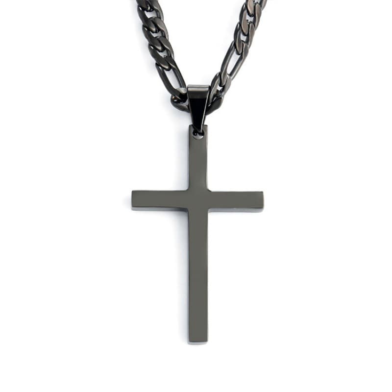 Chaîne torsadée en acier inoxydable, chaîne en os de serpent, chaîne cubaine, pendentif double croix, bijoux, collier en acier titane