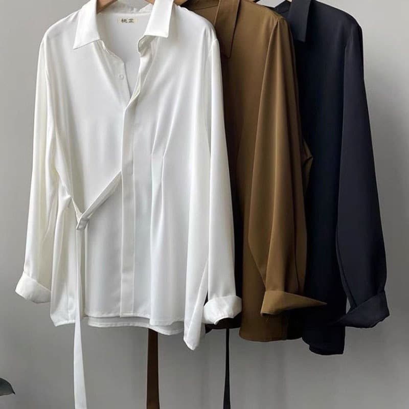 Women's Clothing Shirt Women Spring And Autumn Lazy Style Shirt Design Niche Long Sleeved Shirt