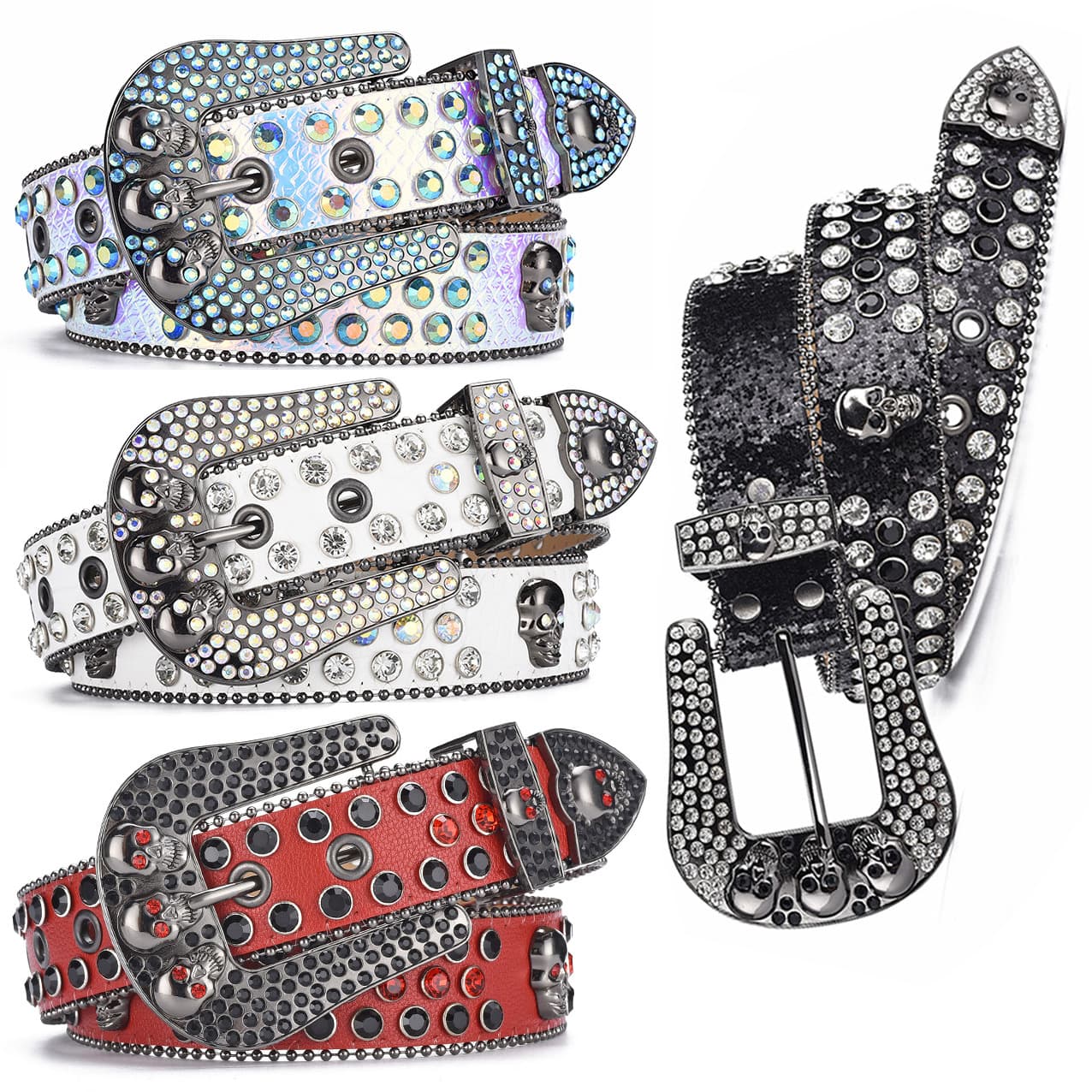 TIANXI Cowboy Style Rhinestone Belt Ladies Hip Hop Party Fashion Outfit Y2k Belt Unisex Belt Jeans Short Skirt Women Men Accessories XB0013