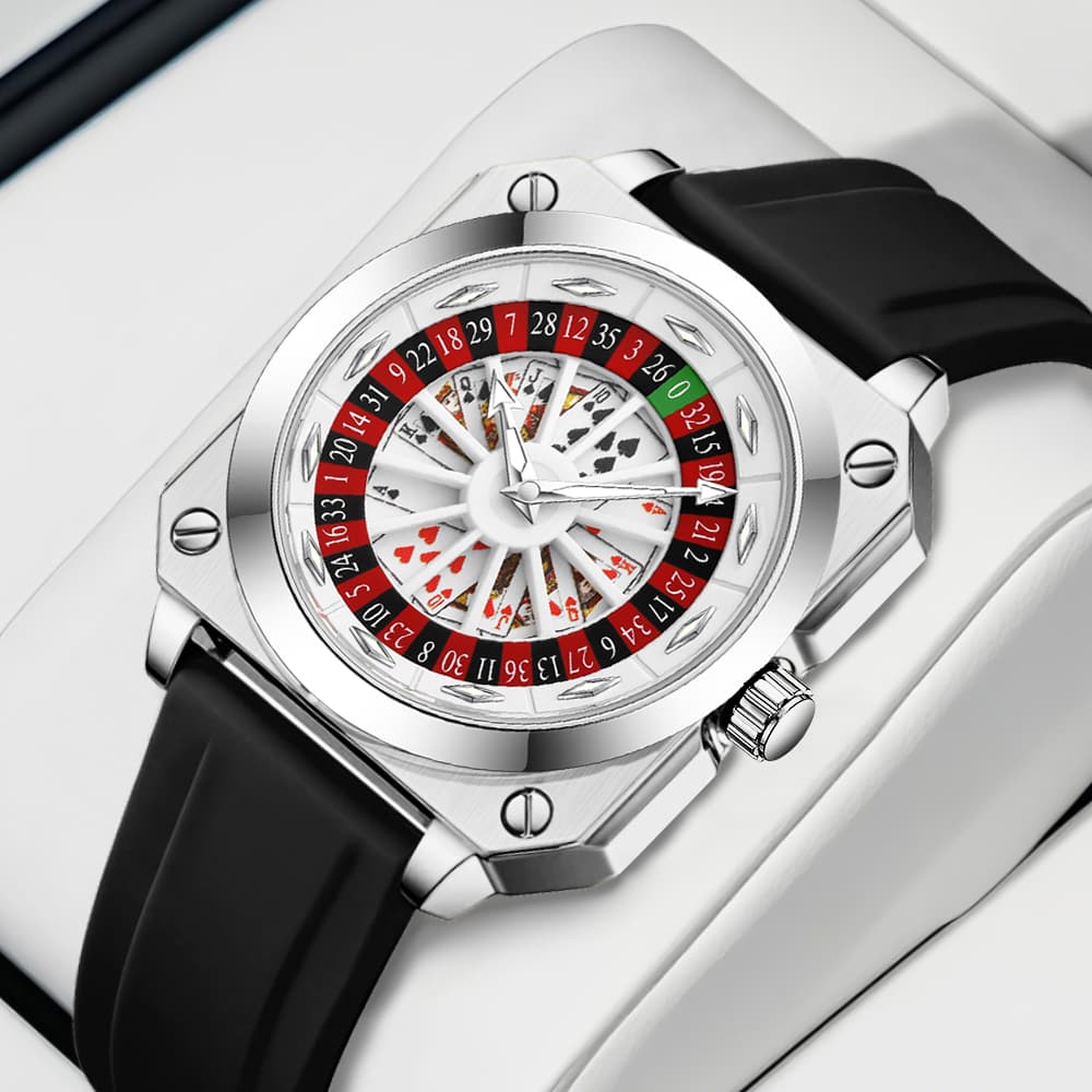 Montre à roulette pour homme VA VA VOOM, marque originale, style sportif, bracelet en silicone, veilleuse carrée, cadeau pour homme, 2025