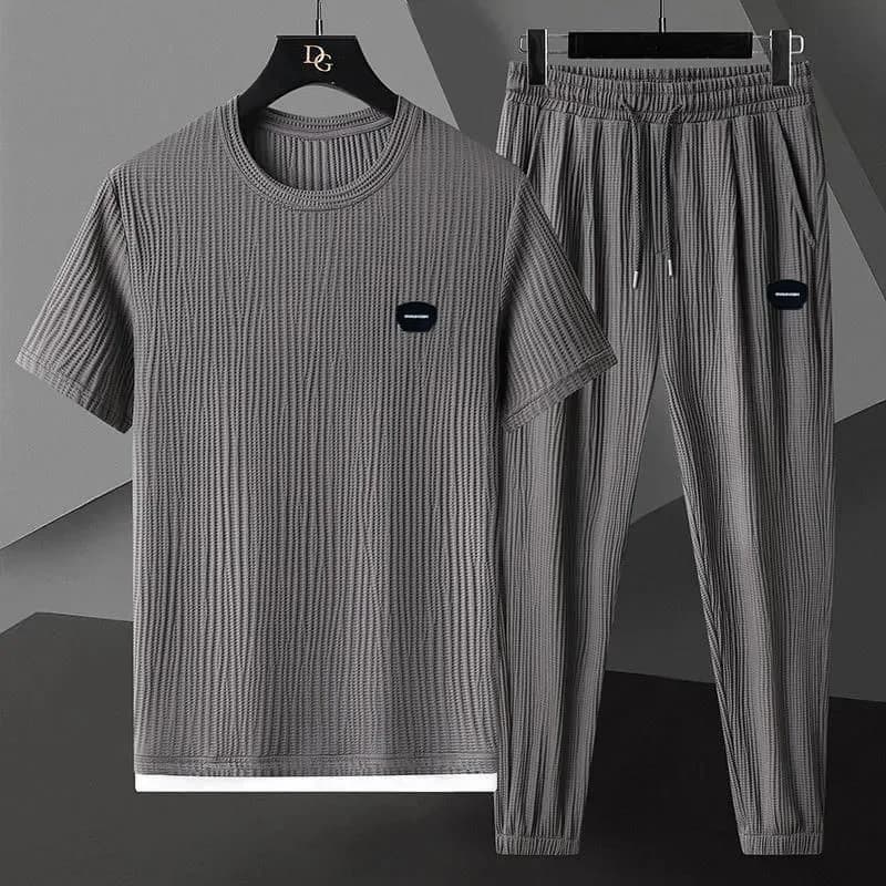 Men's Clothing [BreezeTech] Men's Performance Suit - Ice Silk Fabric | Quick-Dry Sport Two-Piece Set