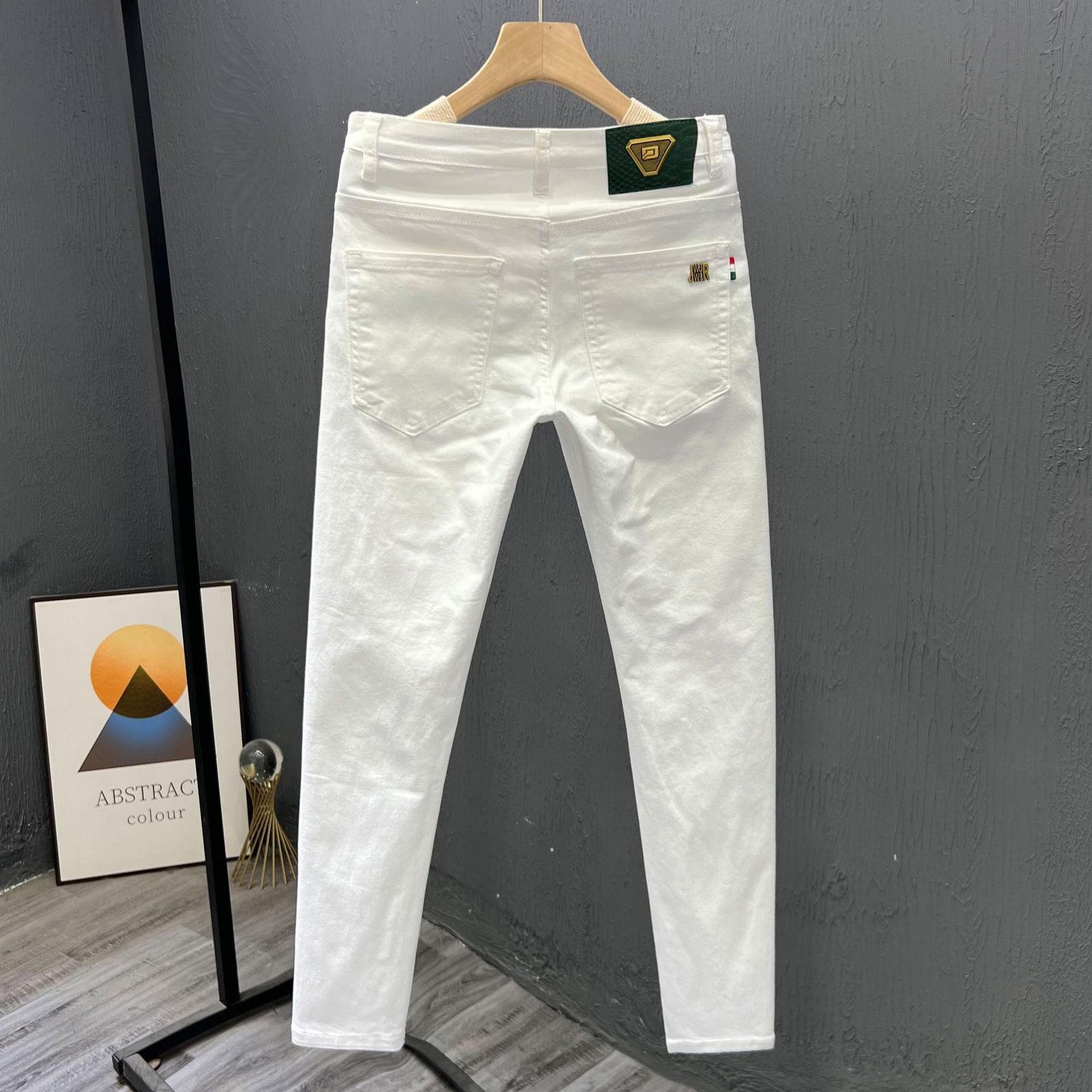 [WhiteCraft] Men's Slim Fit Pants - Premium Cotton Business Trousers | 9-Point Tailoring