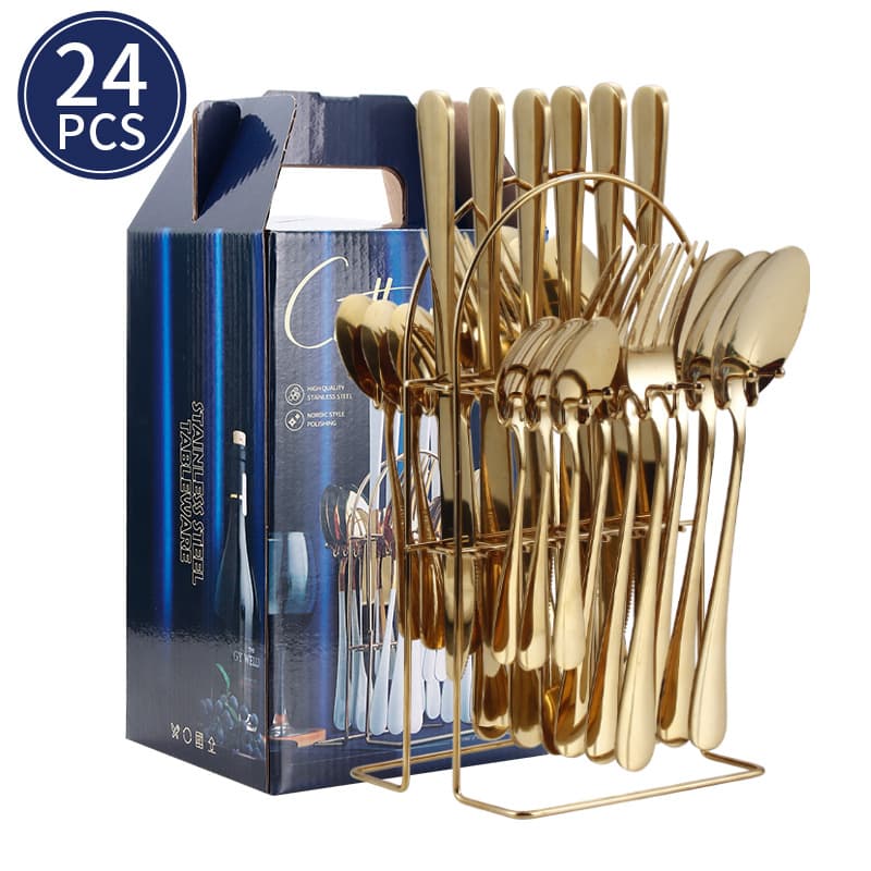 1010 Series 24-Piece Stainless Steel Cutlery Set - Steak Knife & Fork Set With Dinner Spoon, Premium Dining Utensils For Western Cuisine In Gift Box​​