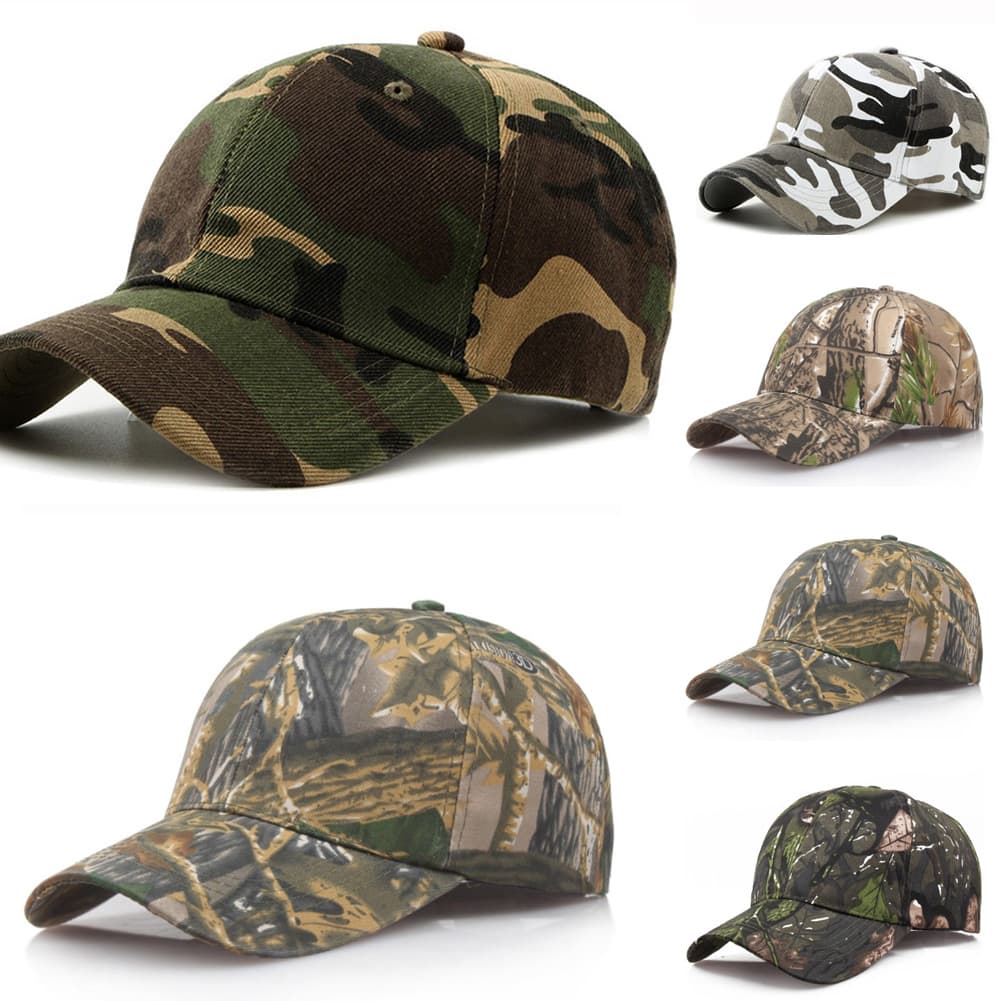 Men Camouflage Military Adjustable Hat Camo Fishing Army Baseball Cap UV Protection Outdoor Camping Hunting Jogging