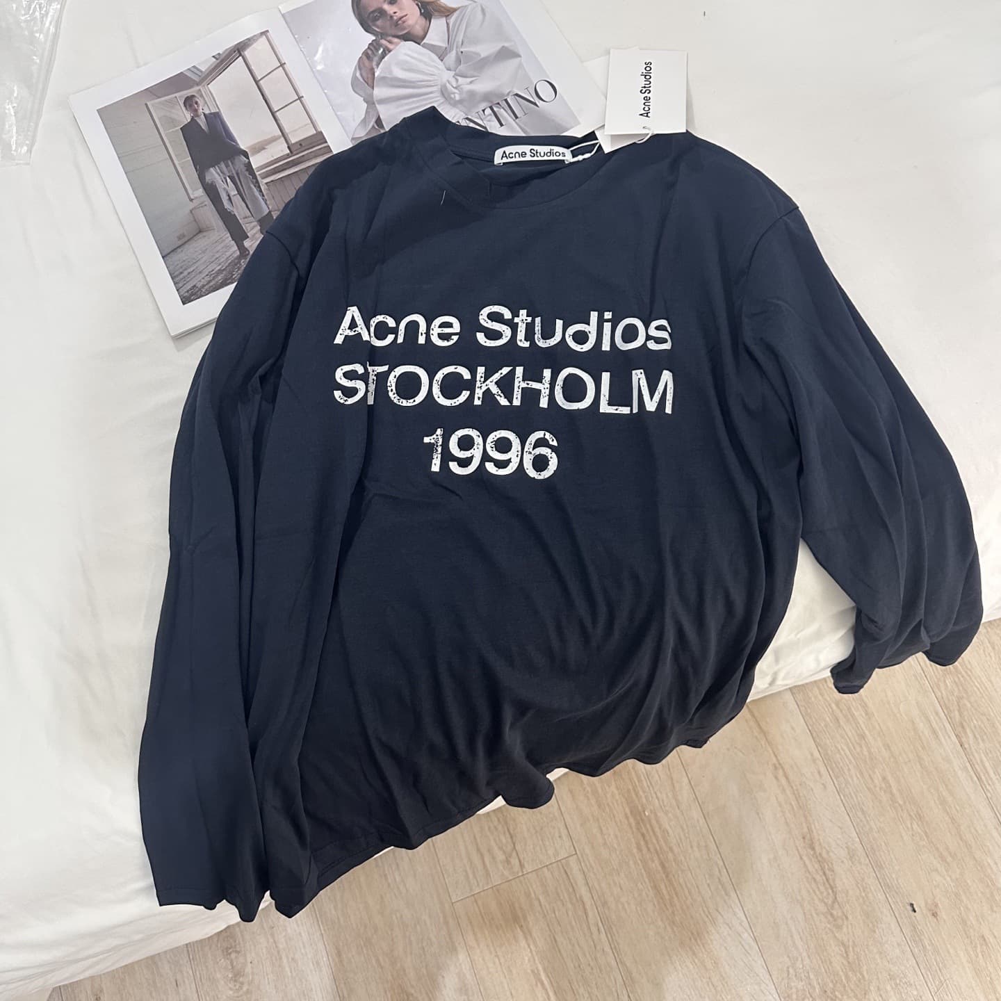 Version correcte du nouveau modèle 26, lettre avec impression du chiffre 1996, t-shirt ample à manches longues en coton-lin vieilli