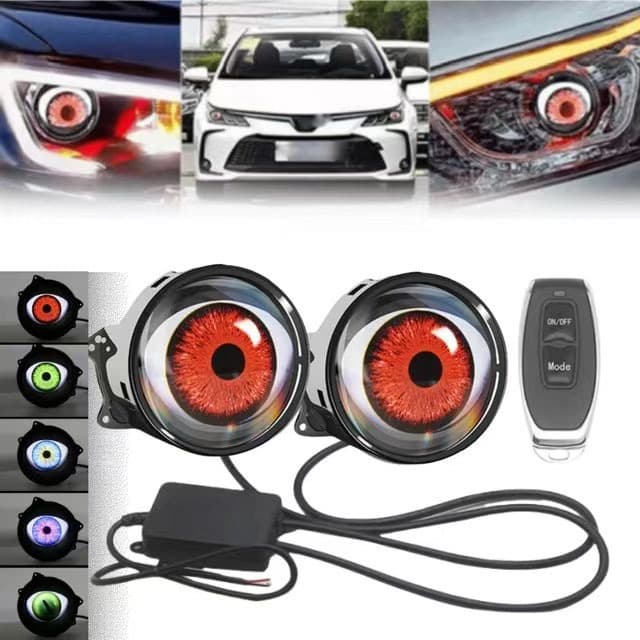 Devil Eye LED Dynamic Ambient Light Modification Universal Car Motorcycle Lens Headlight