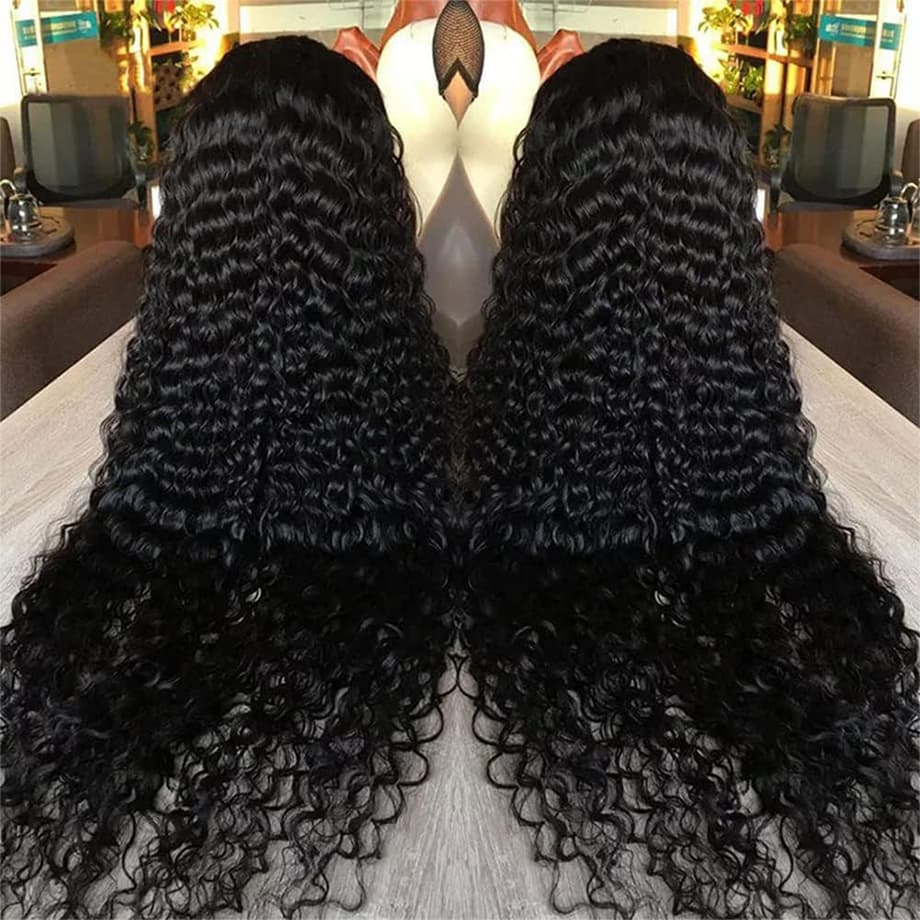 Kinky Curly Water Wave 13x4 HD Transparent Lace Front Human Hair Wigs Remy Raw Indian Hair Lace Frontal Wig For Women 4x4 Lace Closure Wigs