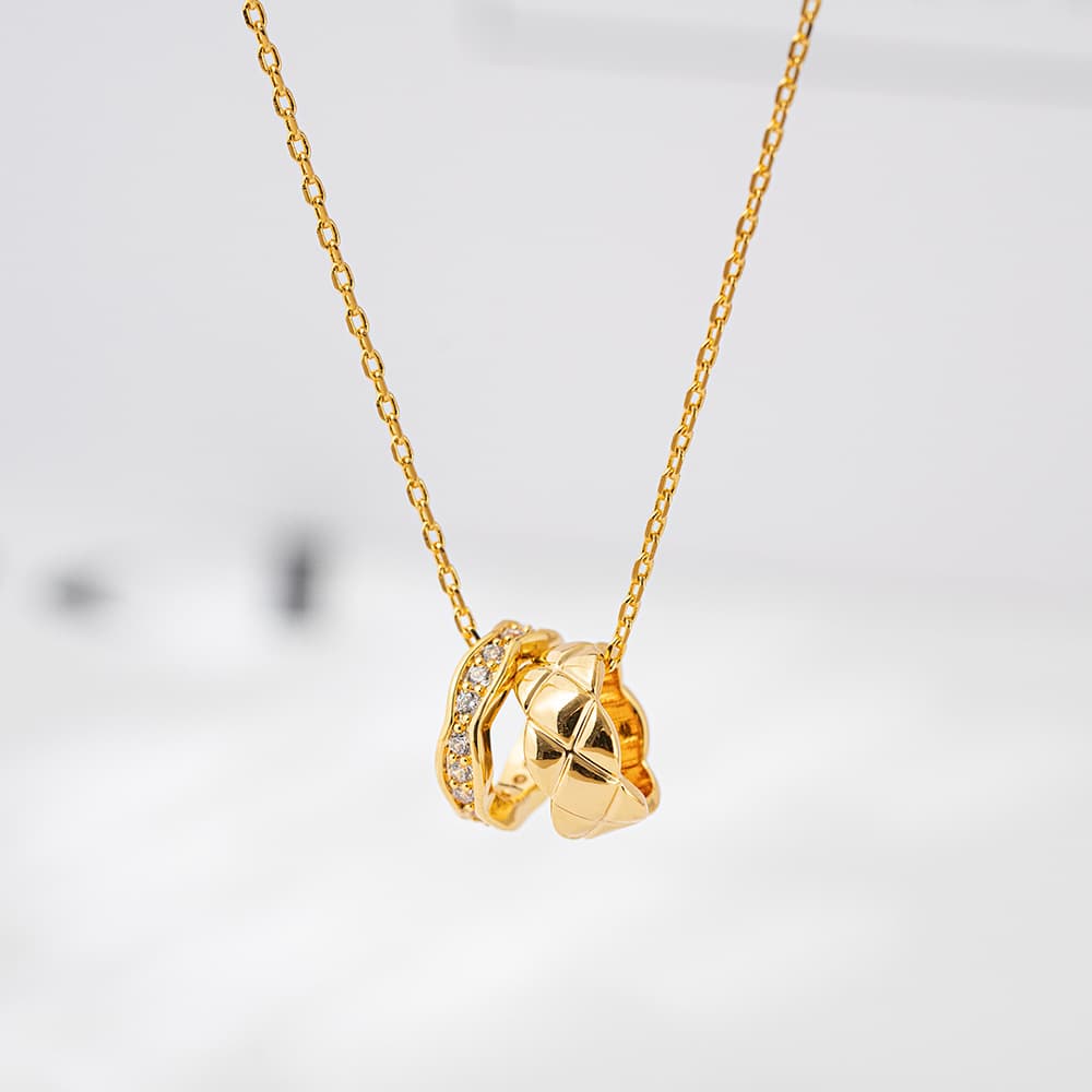 Mina Brass Plated K Real Gold Retro Light Luxury Style High End Fashion Temperament Necklace Clavicle Chain Women