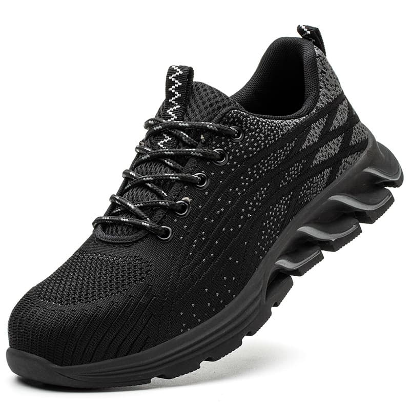 Men's Summer Labor Protection Steel Toe Shoes Anti-Smashing And Anti-Stabbing Breathable Flying Mesh Surface Work & Safety Boots