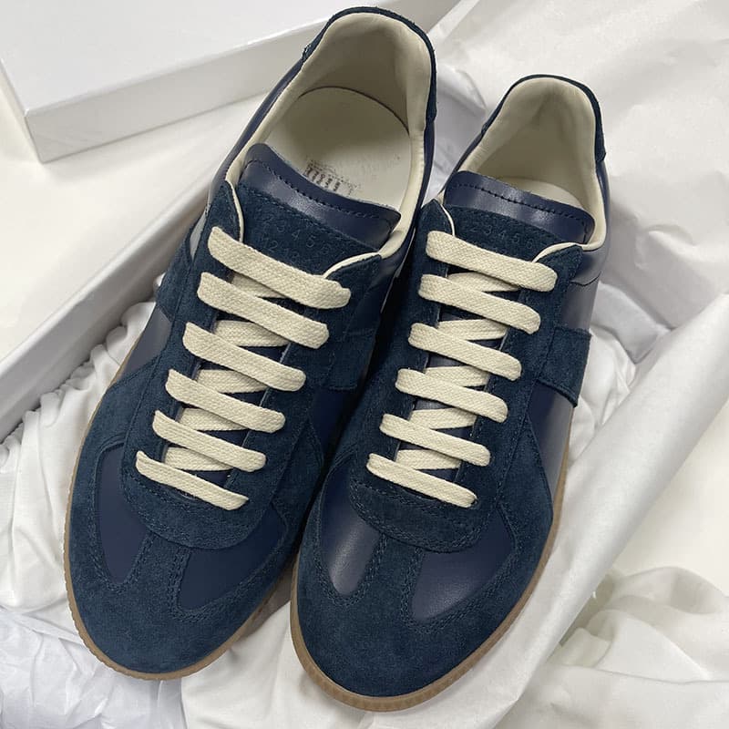 Chaussures d'entraînement Margiela Couple MM6, en cuir de vachette pleine fleur, résistantes à l'usure, antidérapantes et confortables. Baskets d