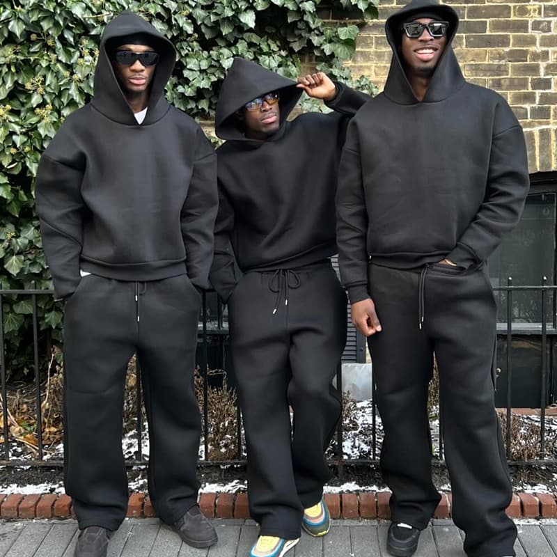Men's Clothing Cross Border Casual Simple Couple Fashion Hoodie Sweatshirt Solid Color Loose Sweatshirt Sweatpants Wholesale