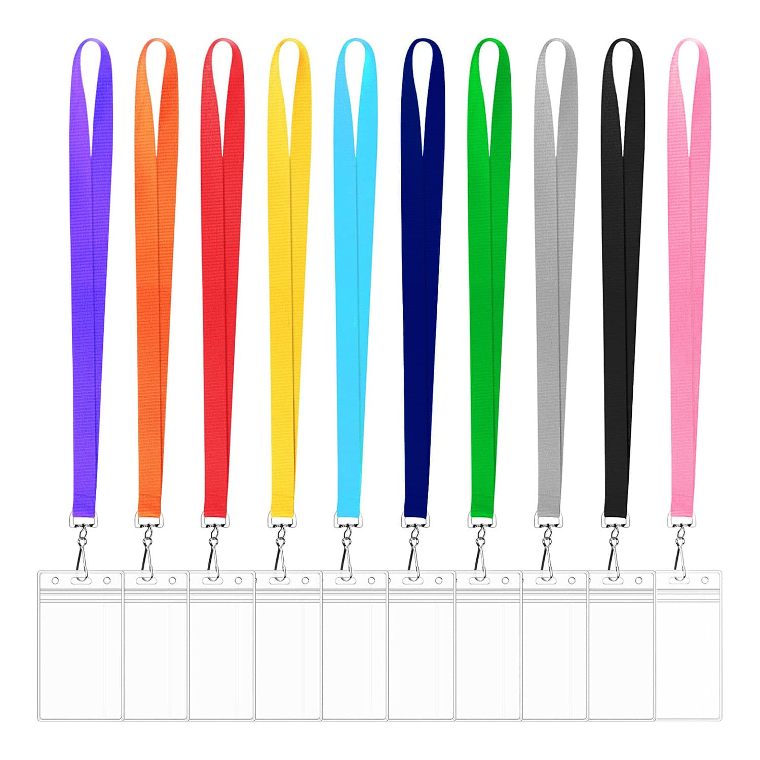 Color polyester eight-character buckle lanyard certificate lanyard PVC card certificate lanyard
