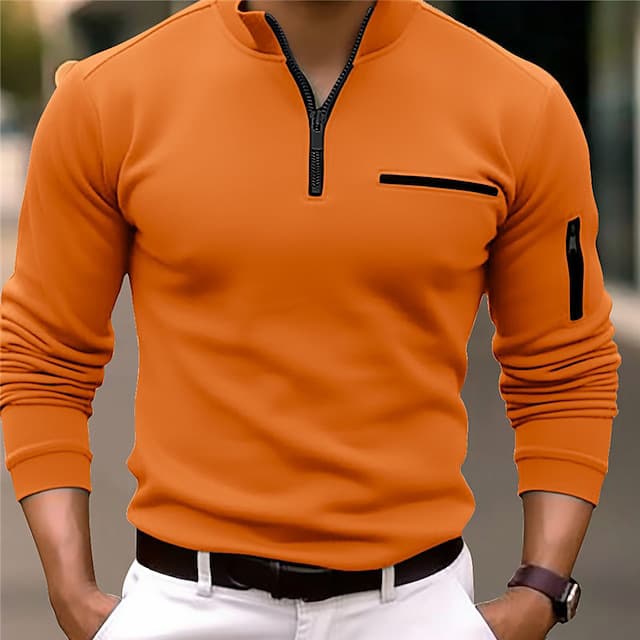 Man's clothing POLO shirt Arm zip men's sports polo shirt