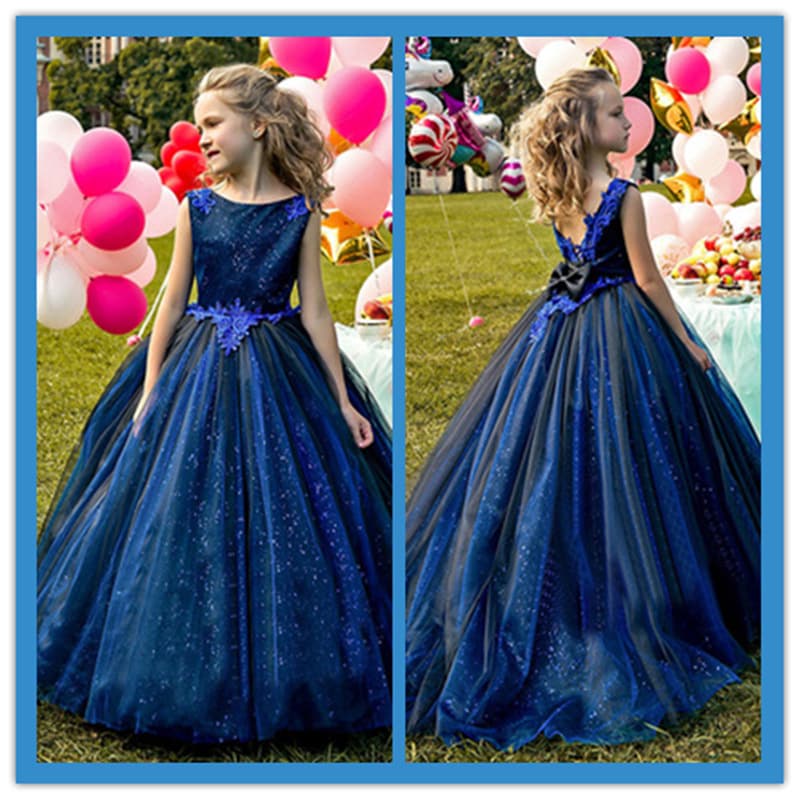 Girl's Royal Blue Tulle Princess Dress - Elegant Pageant Gown For Special Occasions Fashion Trends Hot-selling