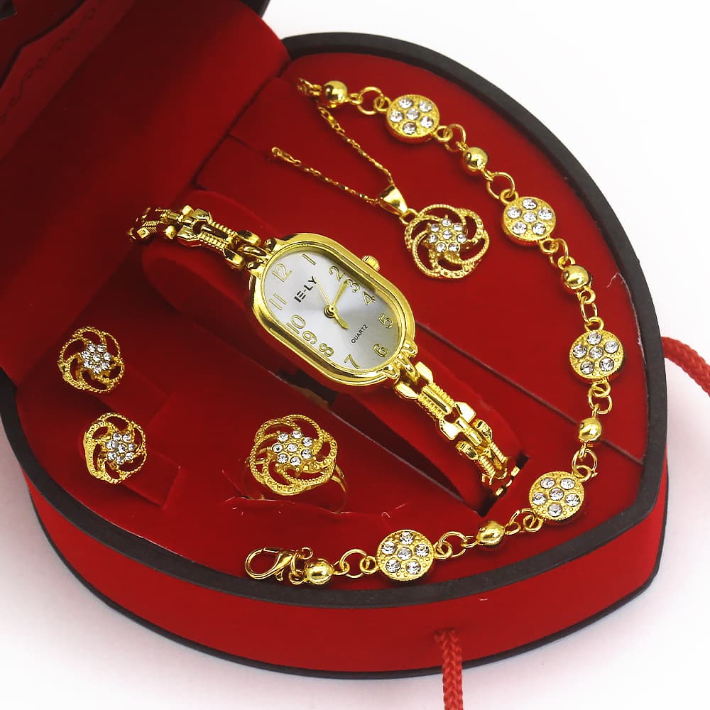Fashionable Women's Quartz Watch Jewelry Set Wrist Watch With Necklace And Bracelet Elegant Gift For Women