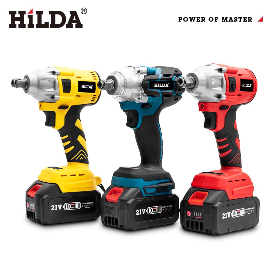 HILDA 21V Cordless Lithium-Ion Impact Wrench With 22mm Socket, 320Nm Max Torque, 2800 RPM For Automotive Repair & Heavy-Duty Fastening​