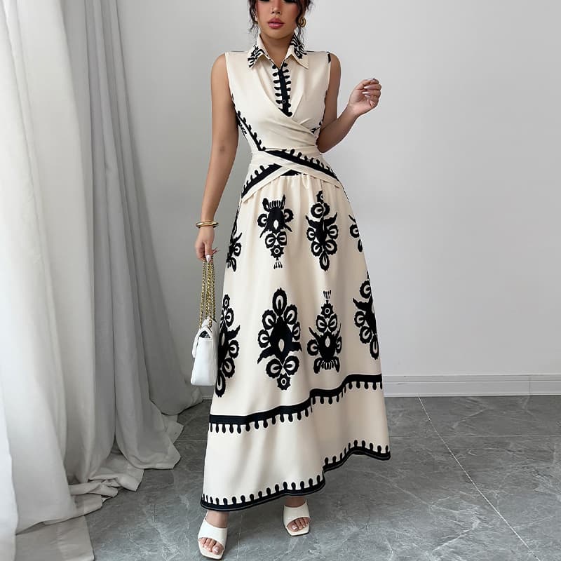 Women's Clothing New Holiday Style Sleeveless Shirt Strappy Skirt Two Piece Suit