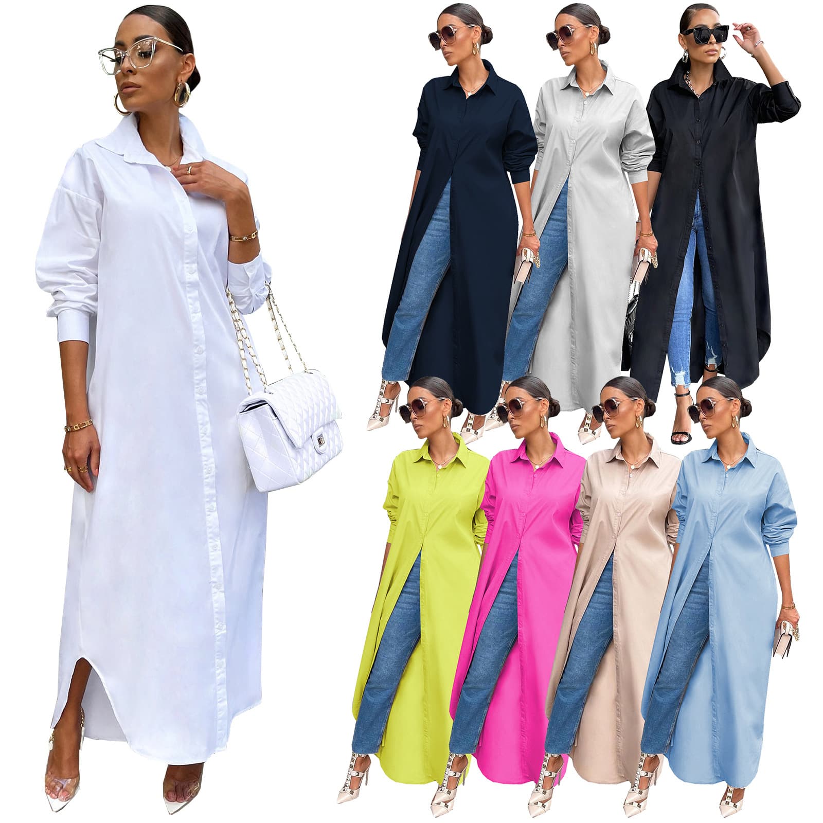 Women's Blouse Long Sleeve Blouses Fashion Solid Color