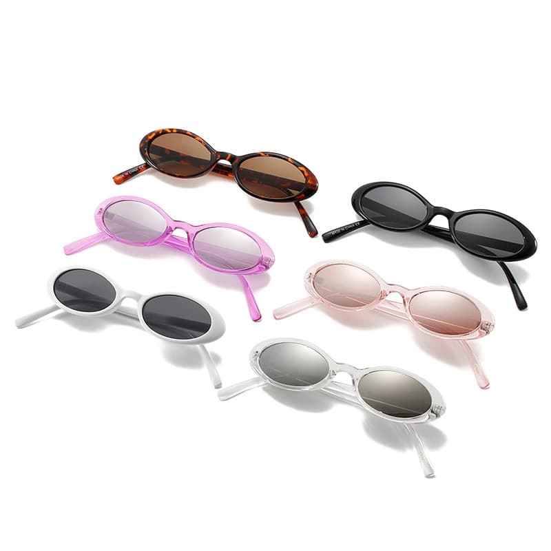 Women's Small Oval Sunglasses Retro Shades For Driving & Hip-Hop Style UV400 Protection Lightweight Trendy Cat Eye Frames Unisex Designer Glasses