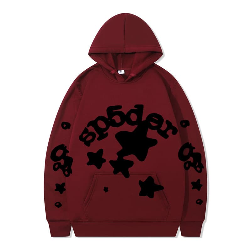 Sweat à capuche unisexe SP5DER imprimé toile d'araignée, marque tendance européenne et américaine, grandes tailles, coupe ample.