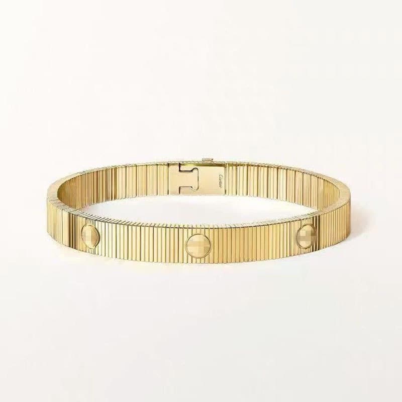 Bracelet Amour infini haut de gamme transfrontalier en or 18 carats à rayures filées, fermoir élastique et croix.