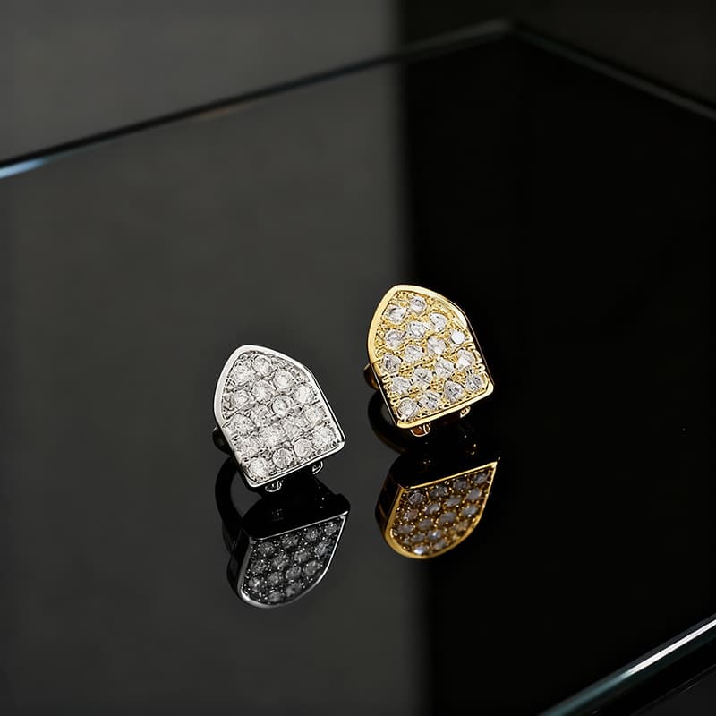 Customizable Hip Hop Grillz With Cubic Zirconia & Gold Plating - Adjustable Single Tooth Cap For Men & Women - Rapper Bling Jewelry