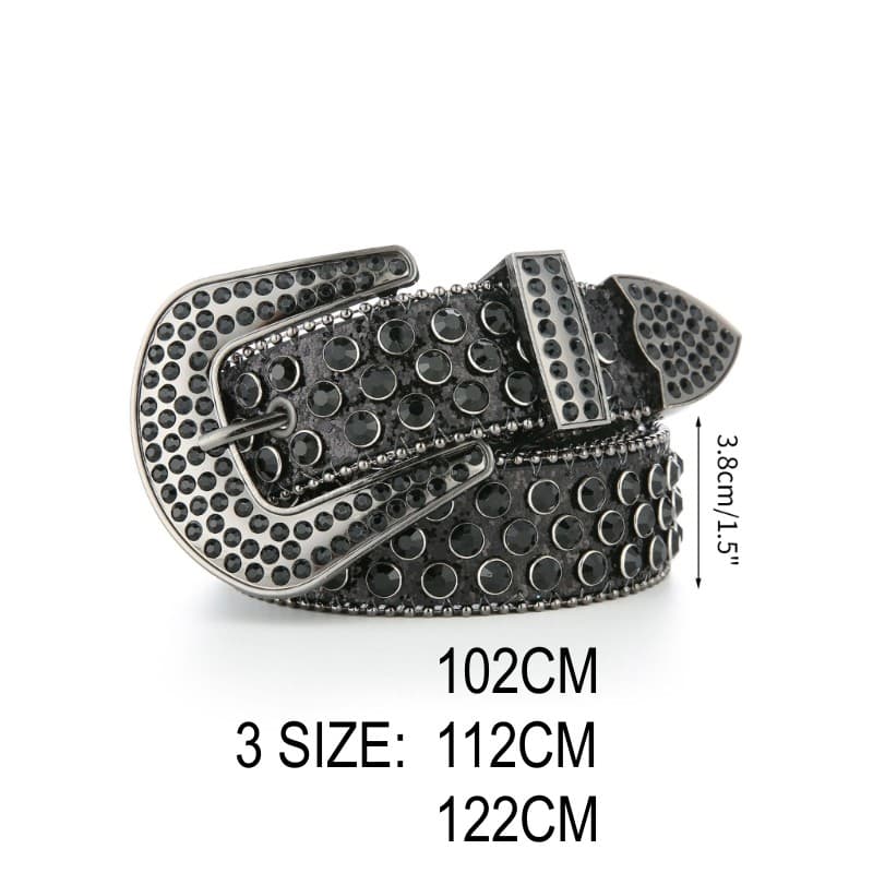HOT Men's Women's Fashion Rhinestone Belt Western Cowgirl Bling Studded Design Leather Diamond Waistband For Jeans Dress