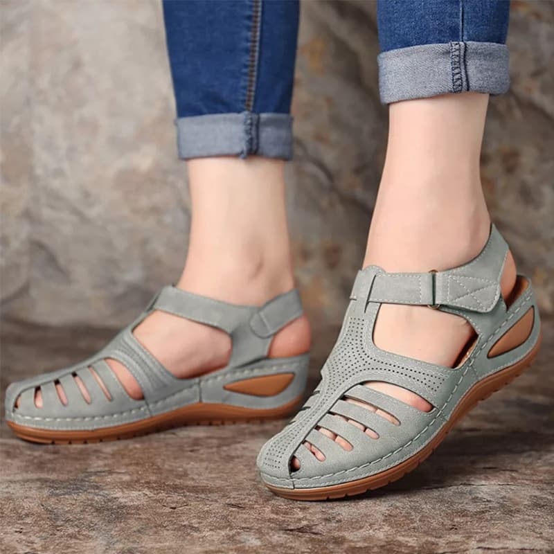Women's fashion retro women's sandals round toe wedge sandals