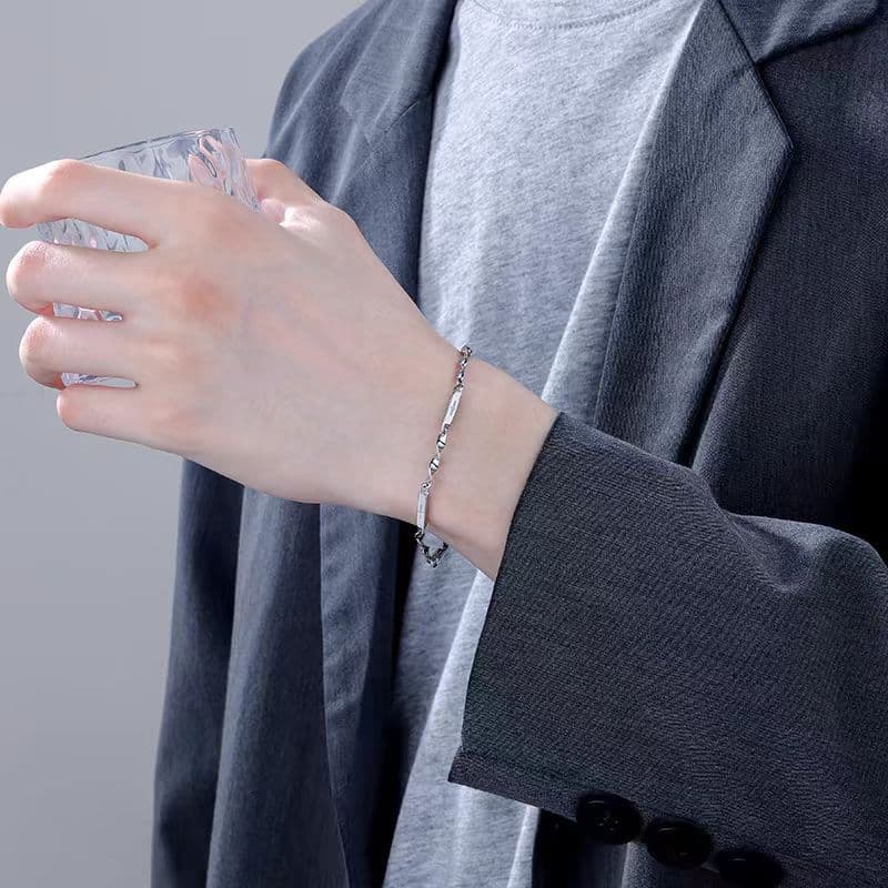 Mobiles Bamboo Bracelet For Boys And Girls, Simple And High Grade Titanium Steel Non Fading Chain, Versatile Fashion Hand Accessories For Couples