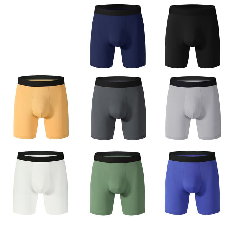 Long men's underwear mid waist anti friction leg sports boxer pantscross border European and American size Xiyin