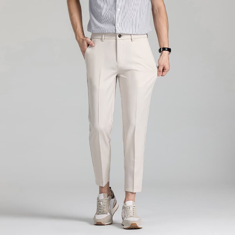 Men's Clothing Four Seasons Nine Points Trousers Men Elastic Waist Comfortable All match Casual Pants Men Southeast Asia Fashion Simple Pants Men