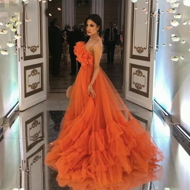 Women's dress banquet host evening dress art examination dress high waist slim mopping dress
