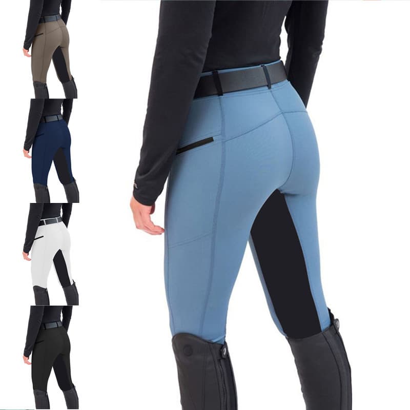 Women's Clothing Fashionable Equestrian Pants Slim Fit Elastic Spliced ​​Riding Pants Casual Small Foot Pants