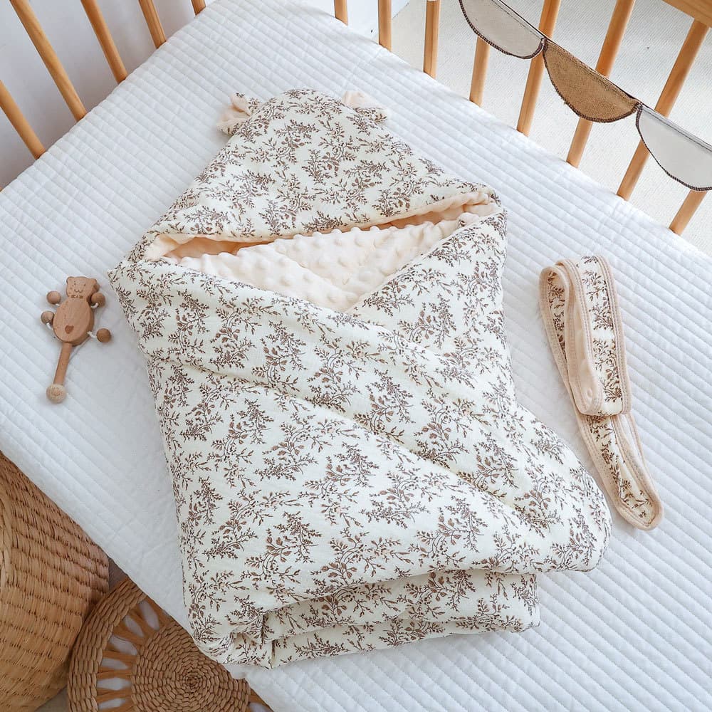 Spring And Autumn Padded Baby Ear Quilt Cotton Print Newborn Newborn Birth Room Bean Blanket Thickened Quilt