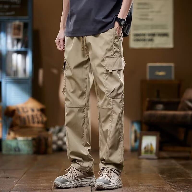 Men's Clothing Overalls men's high street fashion brand loose large size casual pants men's fashion multi pocket straight pants