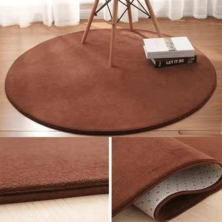Generation coral fleece round short wool carpet home living room bedroom carpet computer chair hanging basket mat bedside floor mat