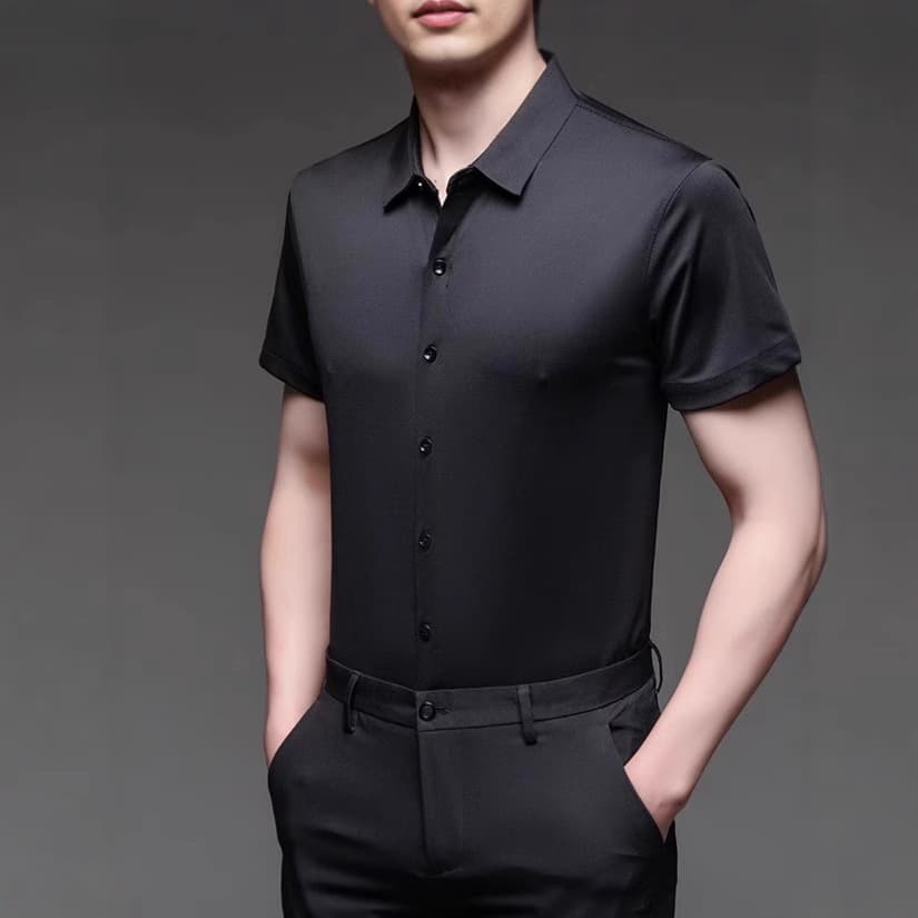 Men's Clothing Short Sleeved Non Iron Anti Wrinkle Men's Shirt Men's Clothing