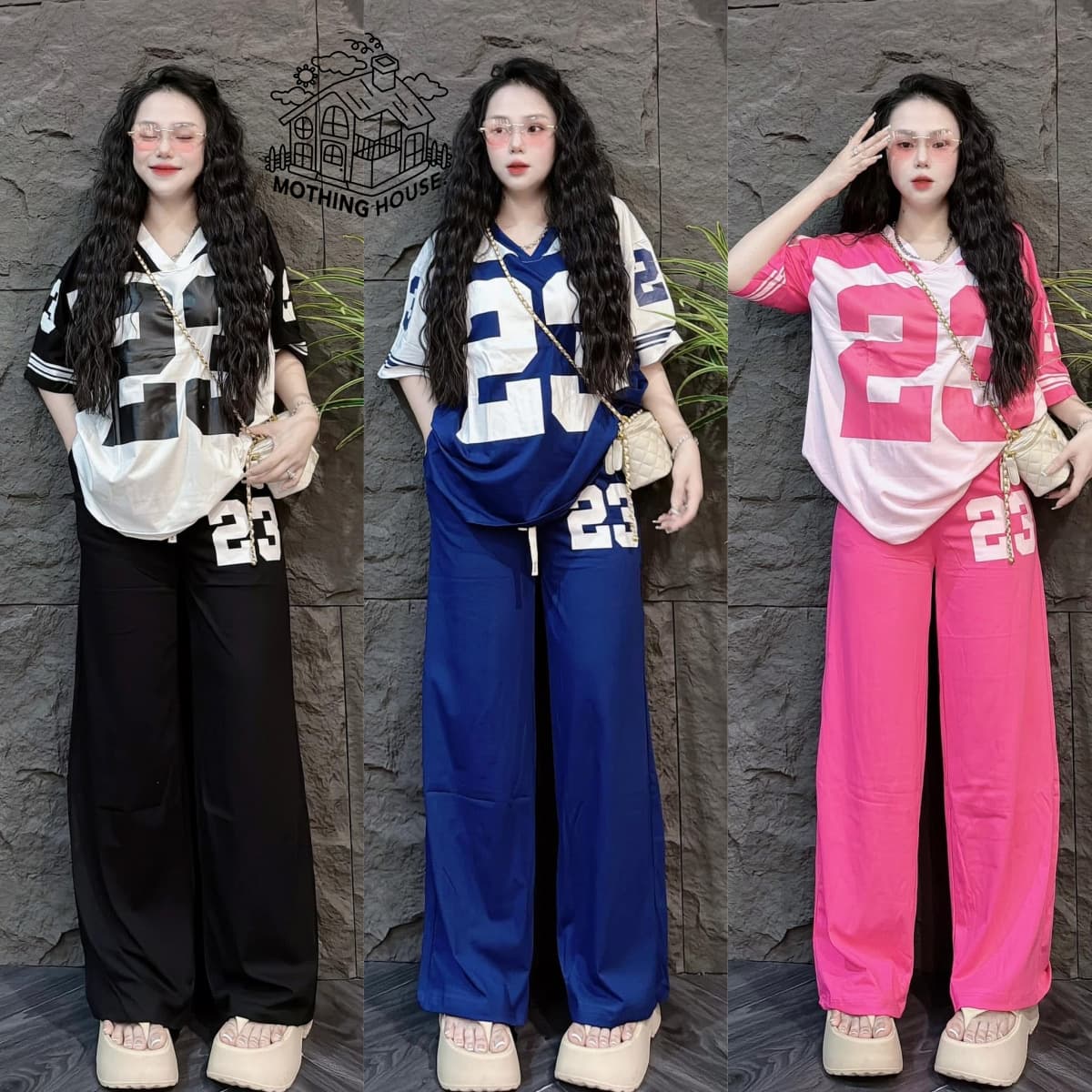 Women’s Clothing Casual Suit For Women In Summer New Style Loose Short Sleeved Straight Wide Leg Pants Fashionable Two Piece Suit