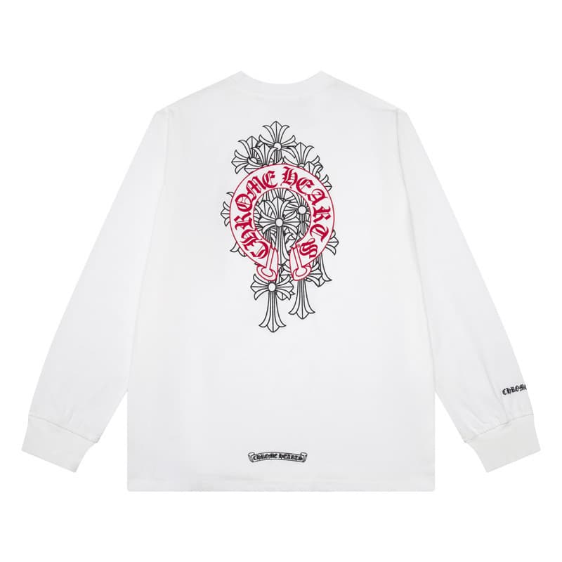Collection de t-shirts à manches longues unisexes en pur coton double fil de haute qualité Chrome Heart