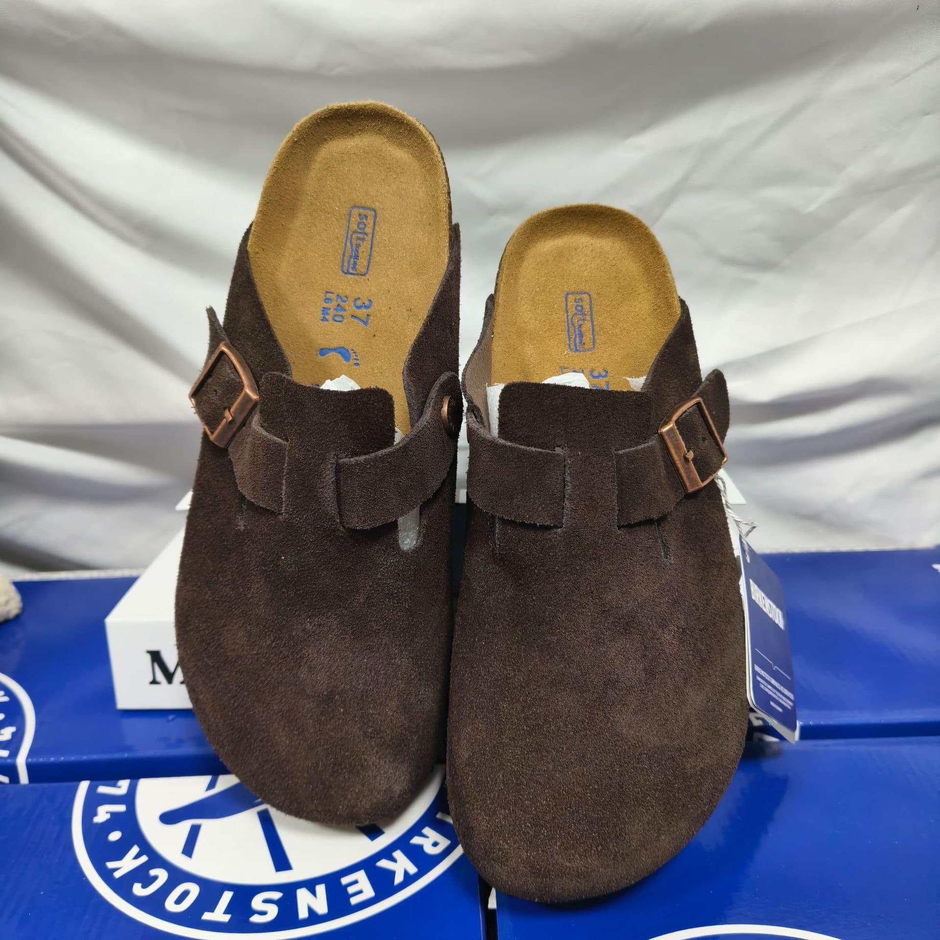 Bandeau BK Demi-Tug, Chaussons Buston Cool, Chaussures Boken en Cuir Véritable et Liège pour Hommes et Femmes, Couple